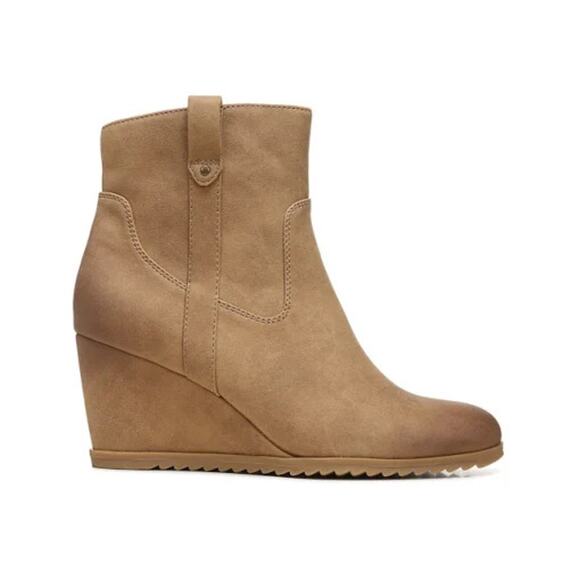 NEW Soul Naturalizer Brown Haley West Round Toe Zipper Wedge Bootie Size 12 - Picture 2 of 12